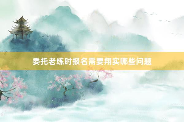 委托老练时报名需要翔实哪些问题